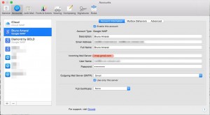 Configurar servidor IMAP e POP3 no Mail do Mac